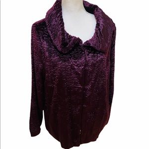 NWT Kate Hill faux curly lamb fur purple jacket